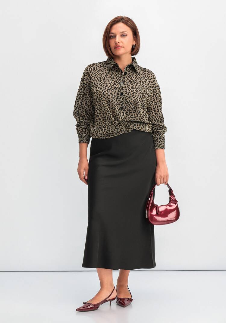 Рубашка ажурная с леопардовым принтом шир.  750, рис. 19