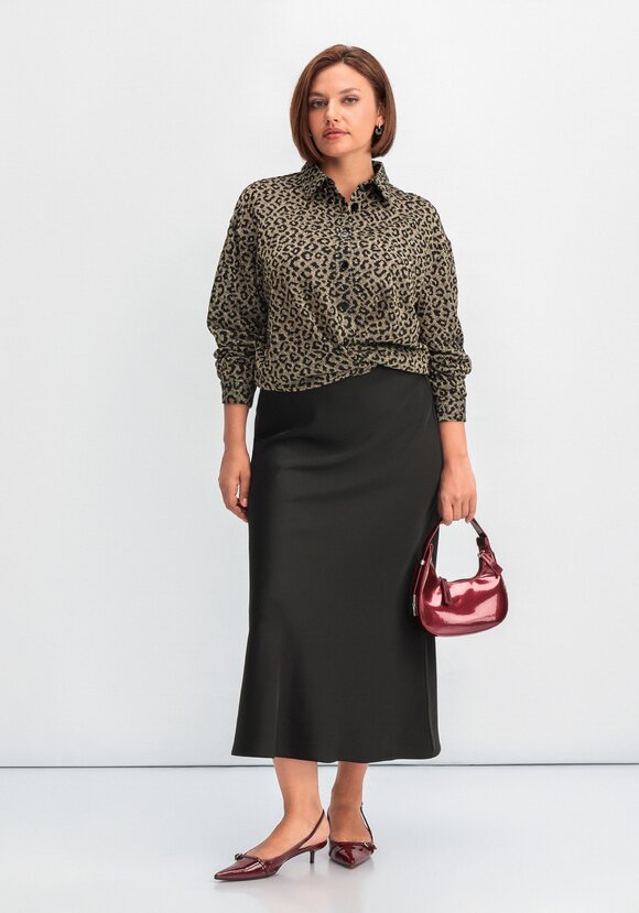 Рубашка ажурная с леопардовым принтом шир.  580, рис. 19