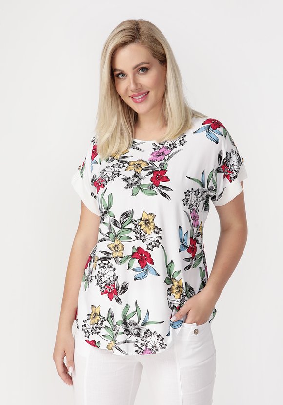 Блуза Цветочный день шир.  580, рис. 7