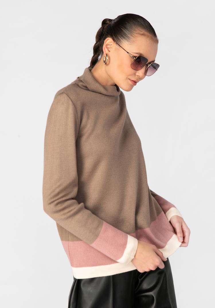 Свитер женский с контрастными полосами шир.  750, рис. 13