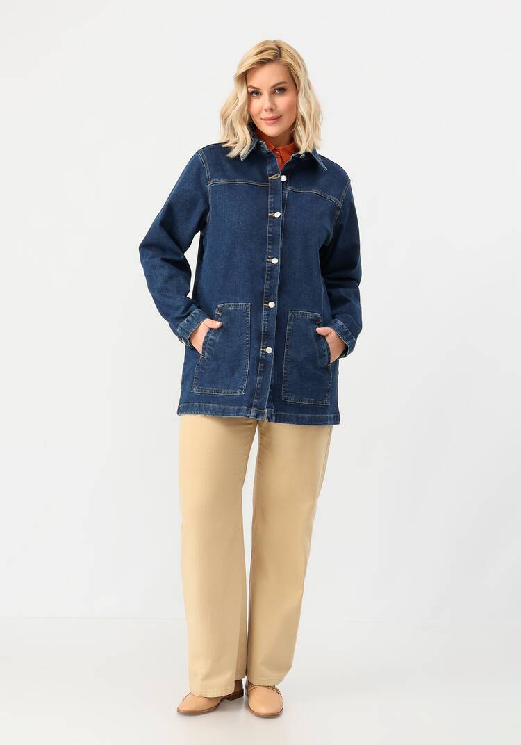 Джинсовая куртка с принтом на спине шир.  750, рис. 22