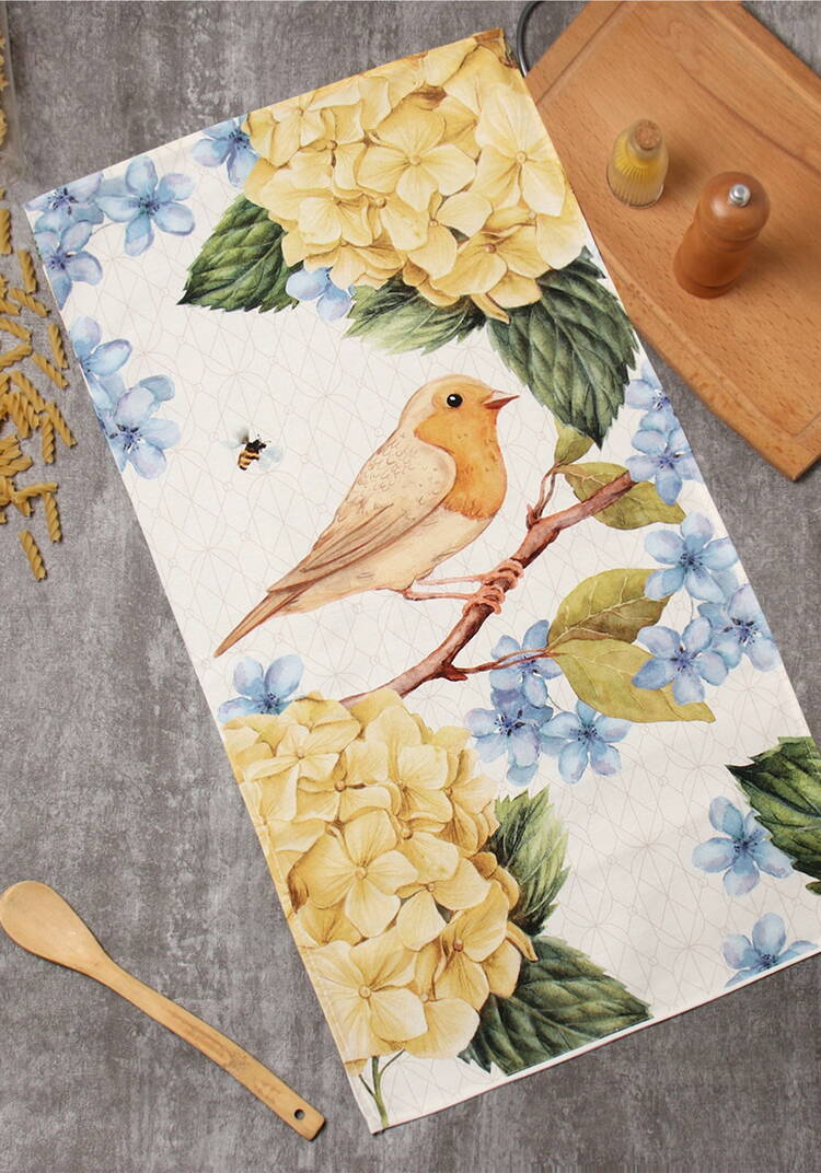 Набор варежка прихватка и полотенце Гортензии шир.  750, рис. 7