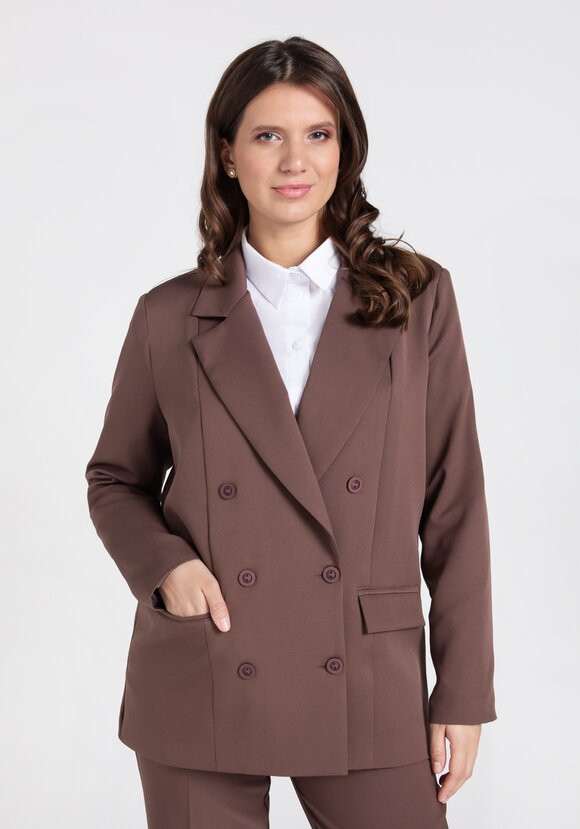 Жакет двубортный на подкладке шир.  580, рис. 8