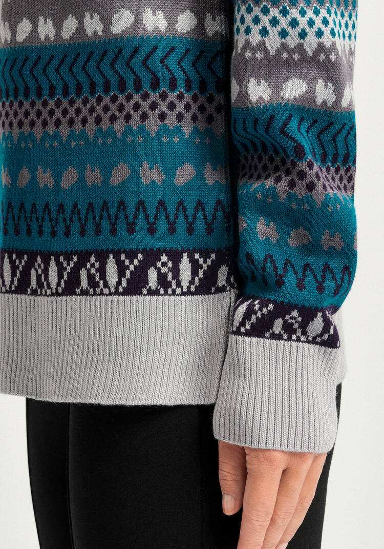 Джемпер со скандинавским рисунком шир.  750, рис. 22