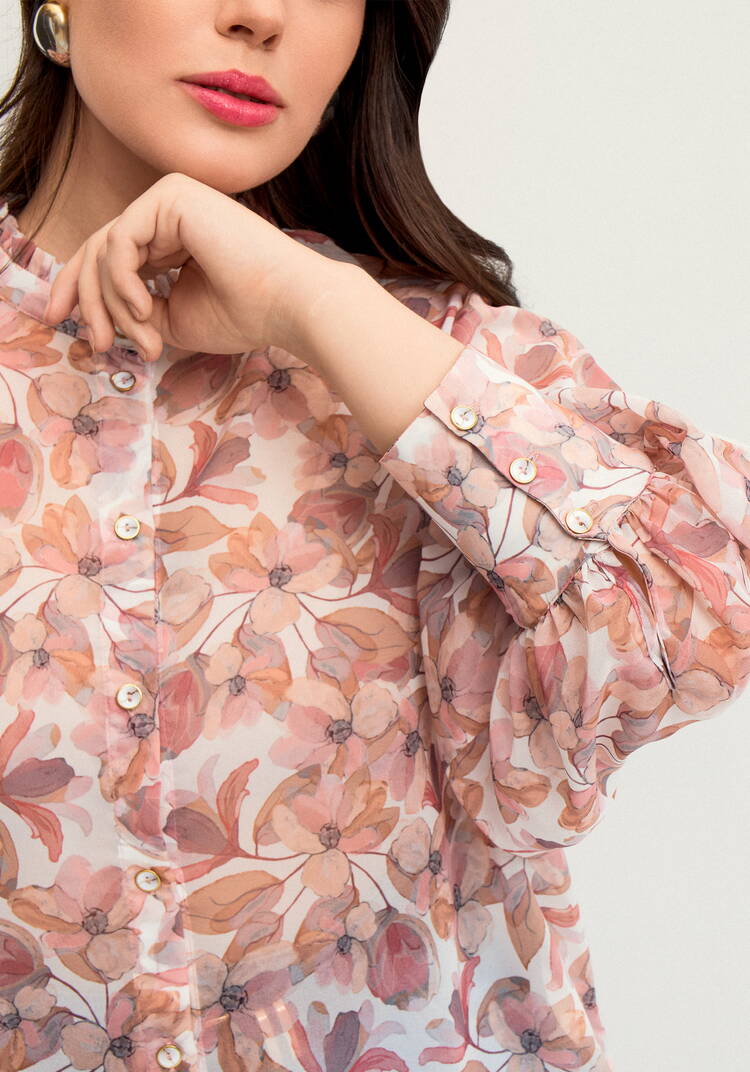 Блуза легкая с цветочным принтом шир.  750, рис. 11