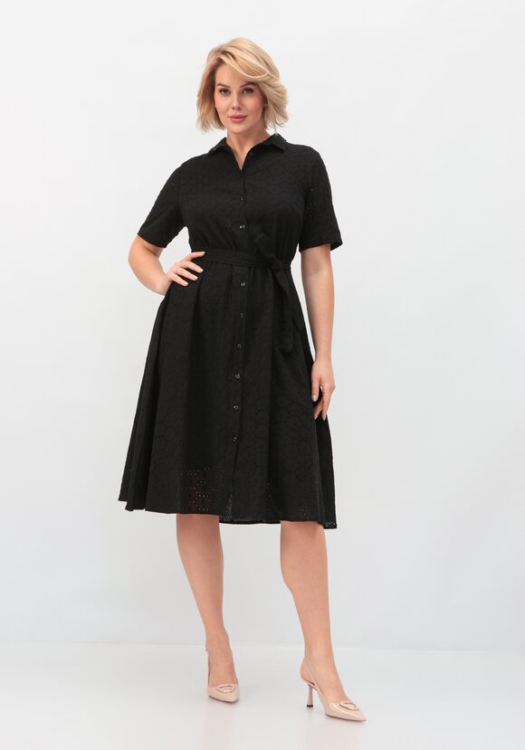 Платье из хлопка с поясом шир.  580, рис. 24