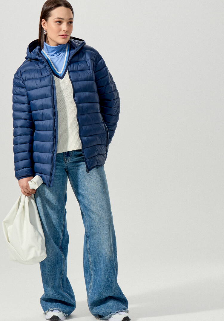 Куртка легкая стеганая с капюшоном шир.  750, рис. 16