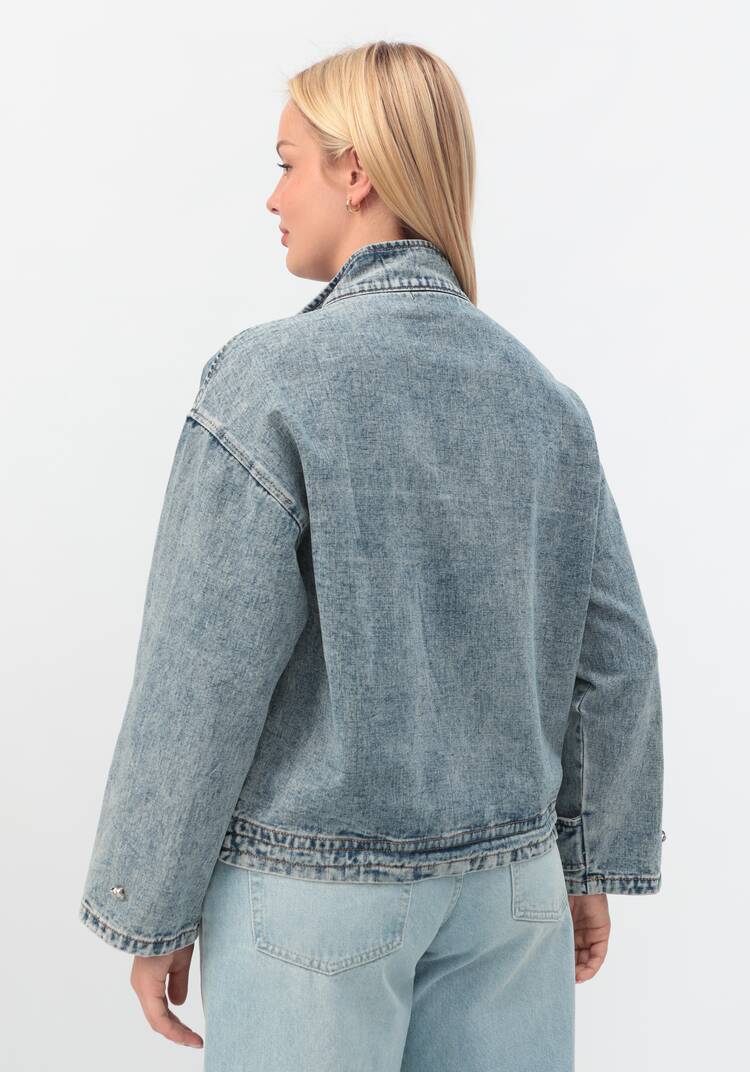 Джинсовая куртка Кейт шир.  750, рис. 8