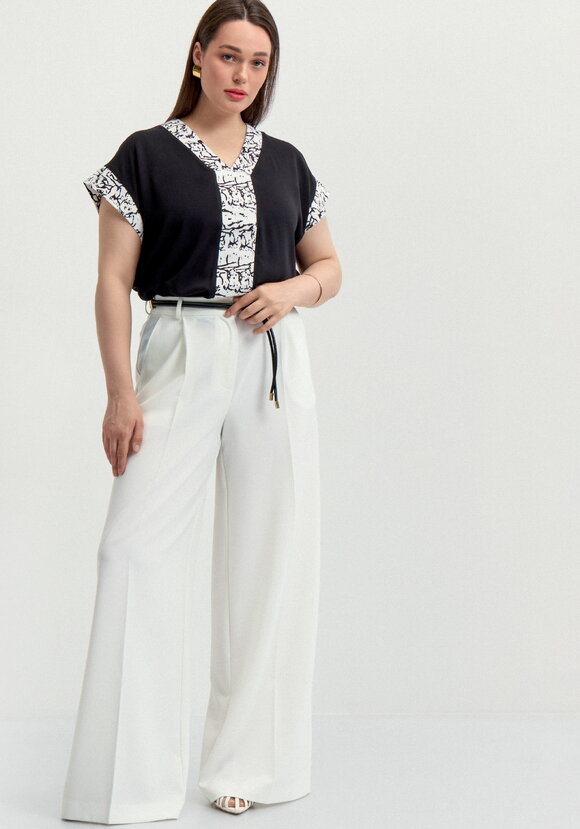 Блуза с леопардовой окантовкой шир.  580, рис. 7