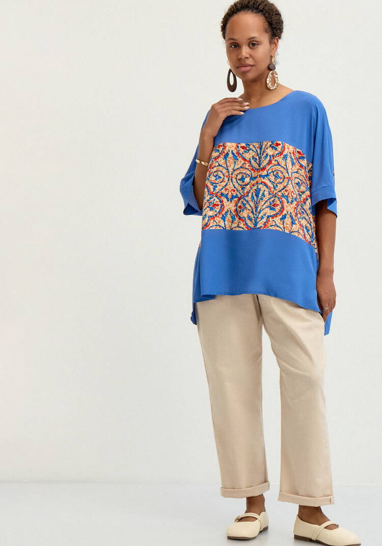 Блуза с принтом из штапеля шир.  750, рис. 10