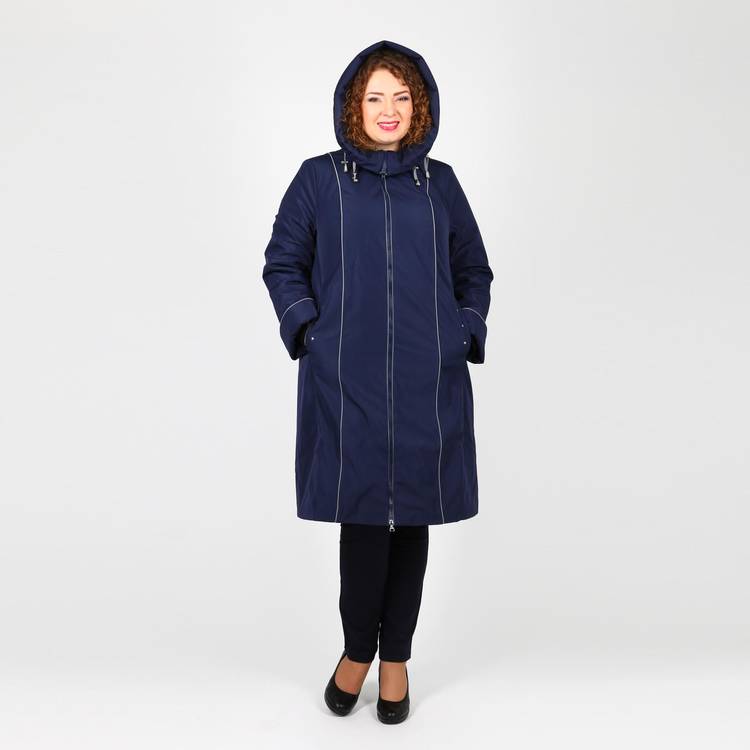Пальто на молнии с капюшоном и карманами шир.  750, рис. 1