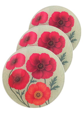 Разделочные доски из стекла Маки, 3 шт.