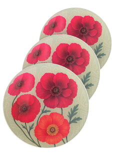 Разделочные доски из стекла Маки, 3 шт.