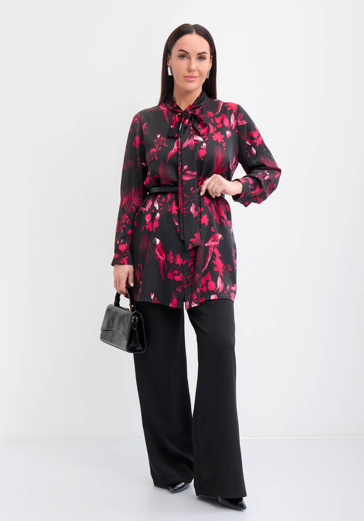 Туника с бантом и цветочным принтом шир.  750, рис. 2