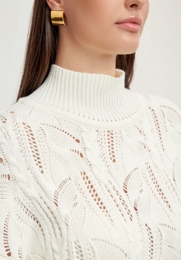 Джемпер с ажурными косами шир.  580, рис. 22