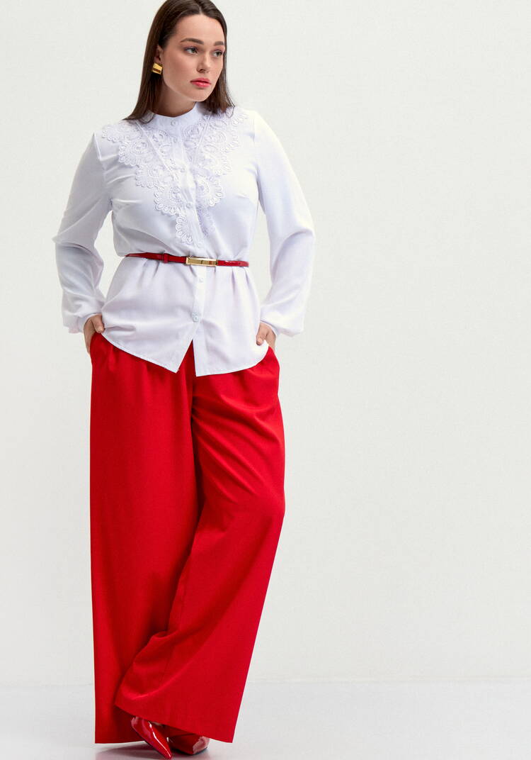 Рубашка с кружевной вставкой на груди шир.  750, рис. 7