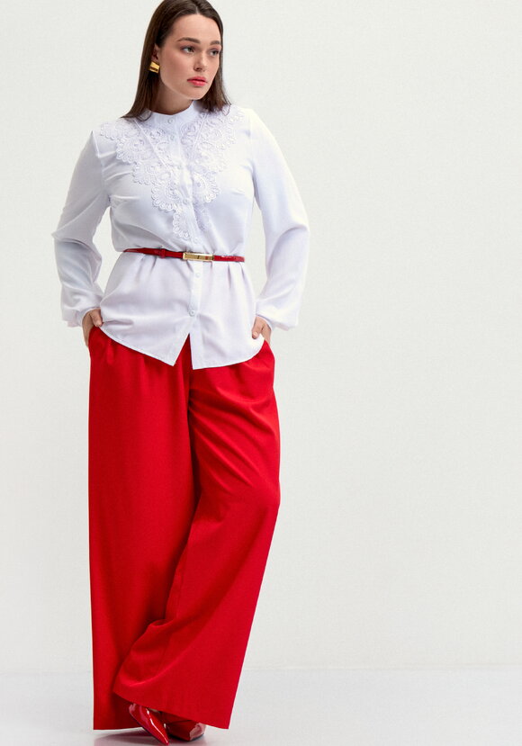 Рубашка с кружевной вставкой на груди шир.  580, рис. 7