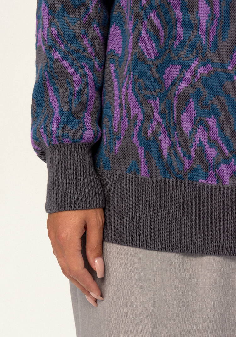 Джемпер поло с принтом абстракция шир.  750, рис. 15