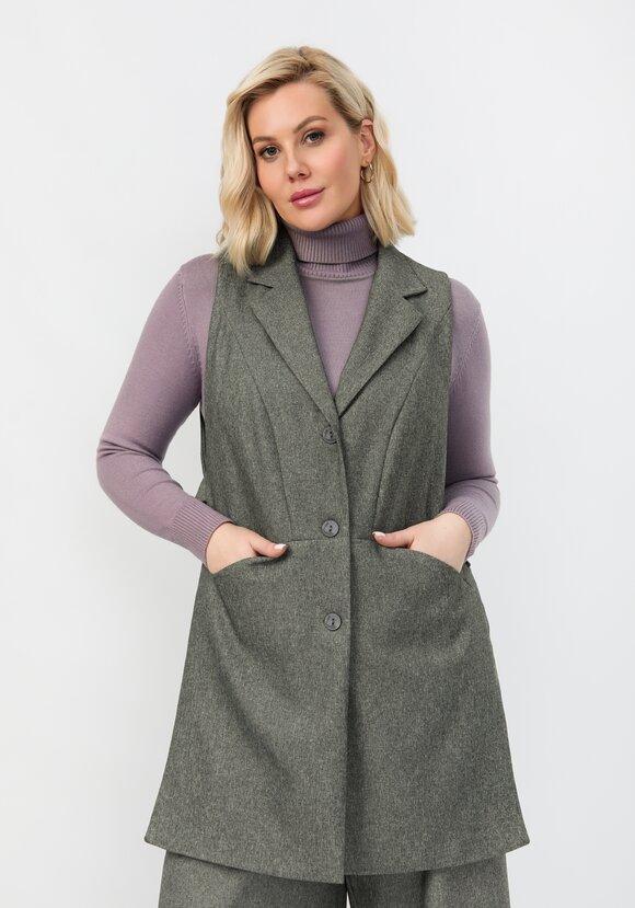 Жилет удлиненный с разрезами по бокам шир.  580, рис. 1