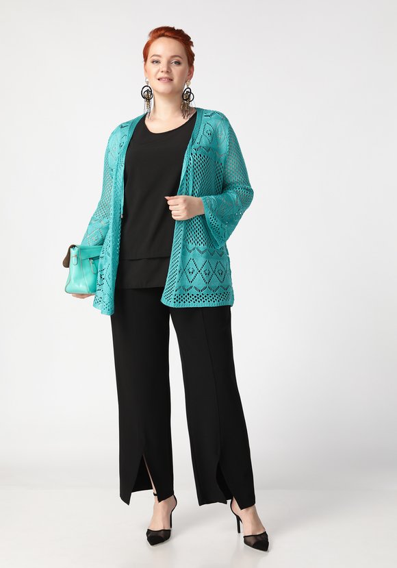 Кардиган Ажурное сочетание шир.  580, рис. 26