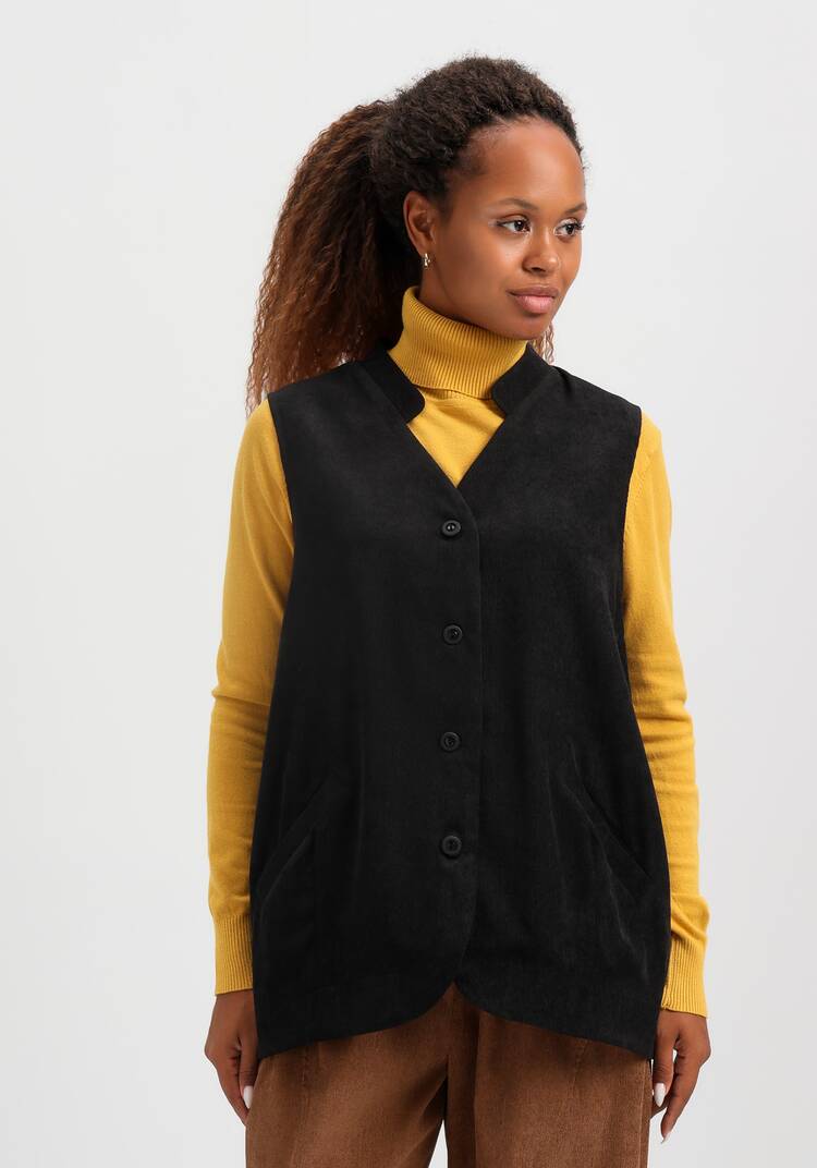 Жилет из вельвета с карманами шир.  750, рис. 4