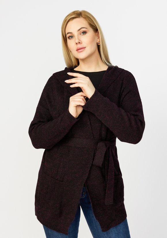 Кардиган шерстяной с капюшоном Аника шир.  580, рис. 1