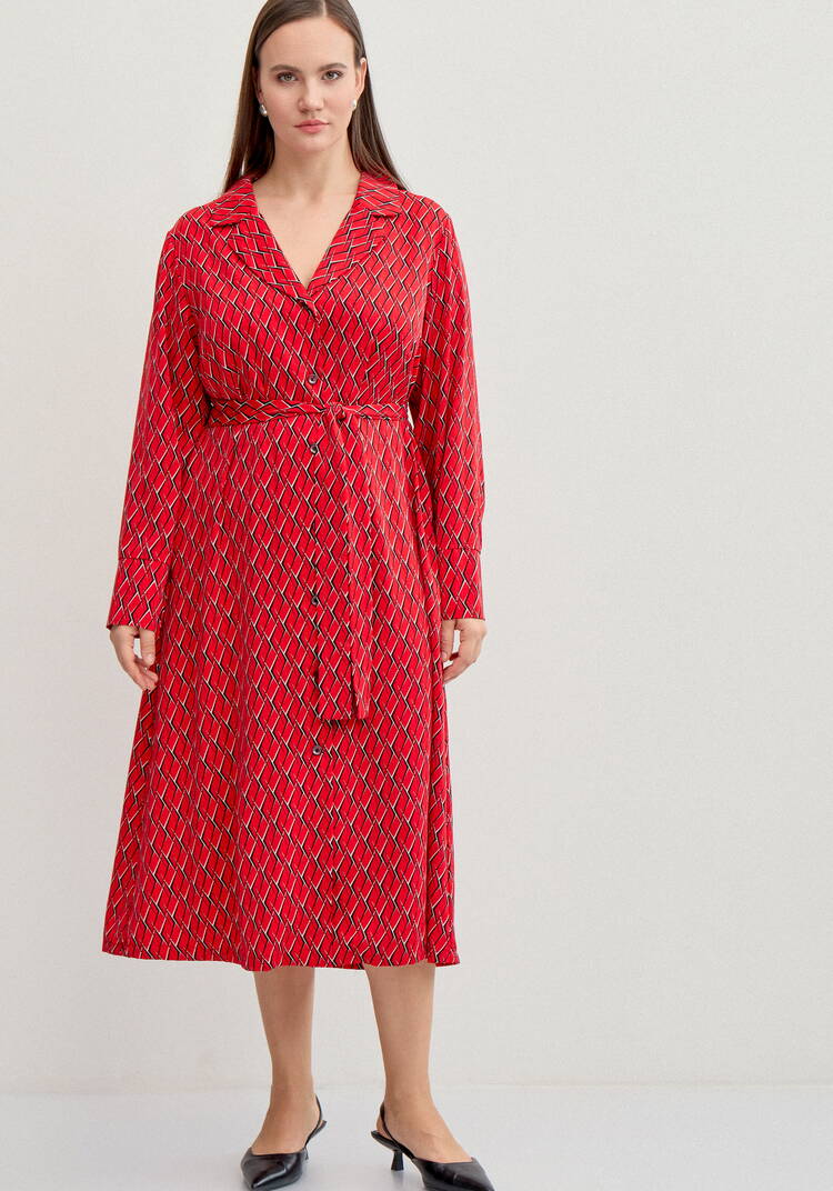 Платье рубашка с отложным воротником шир.  750, рис. 4