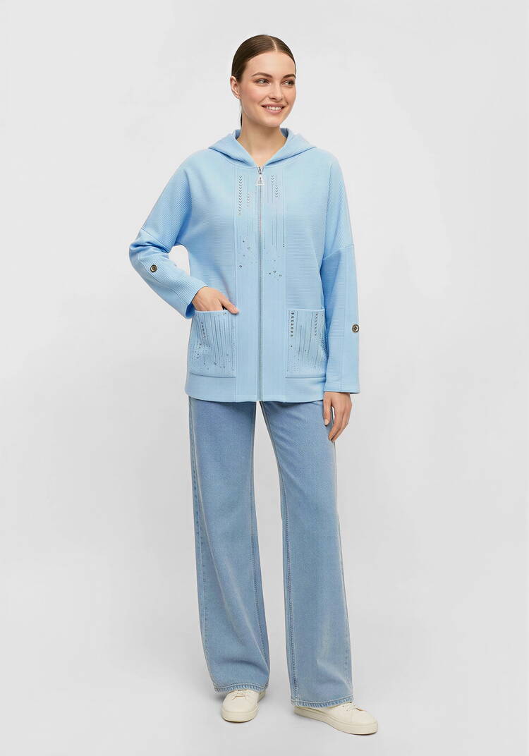 Толстовка на молнии со стразами шир.  750, рис. 8