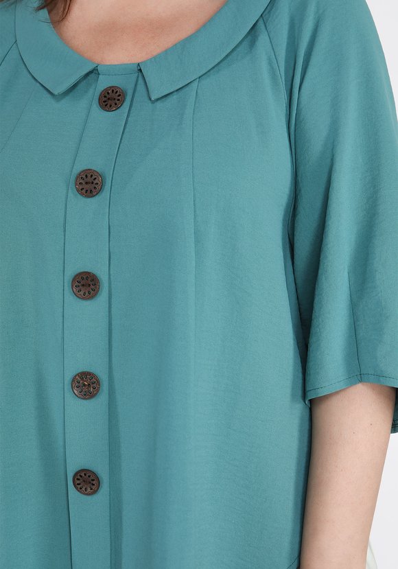 Блуза с отложным воротником на пуговицах шир.  580, рис. 4