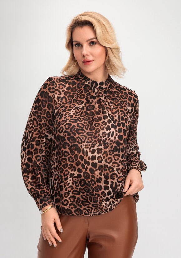 Блуза с принтом леопард шир.  580, рис. 11