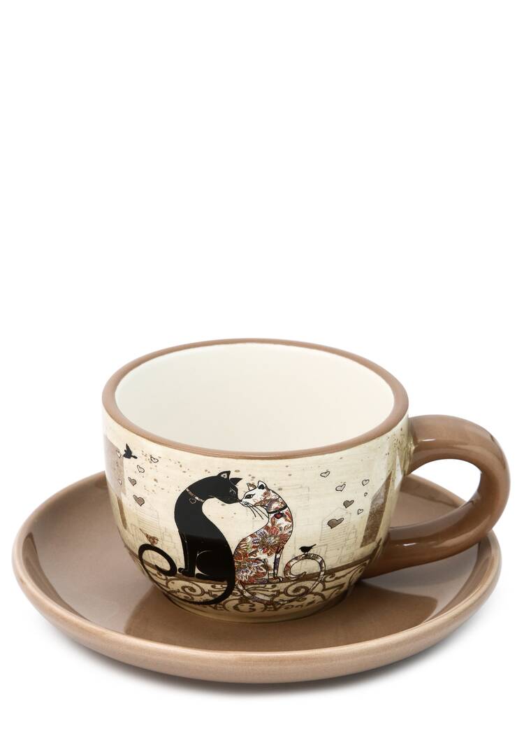 Чайный набор на 1 персону Влюбленные коты шир.  750, рис. 1