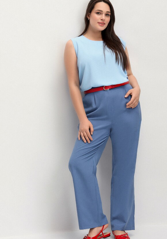 Брюки прямого силуэта с поясом на резинке шир.  580, рис. 5