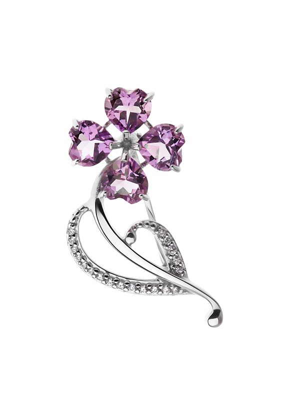 Серебряная брошь Сверкающий цветок шир.  580, рис. 3