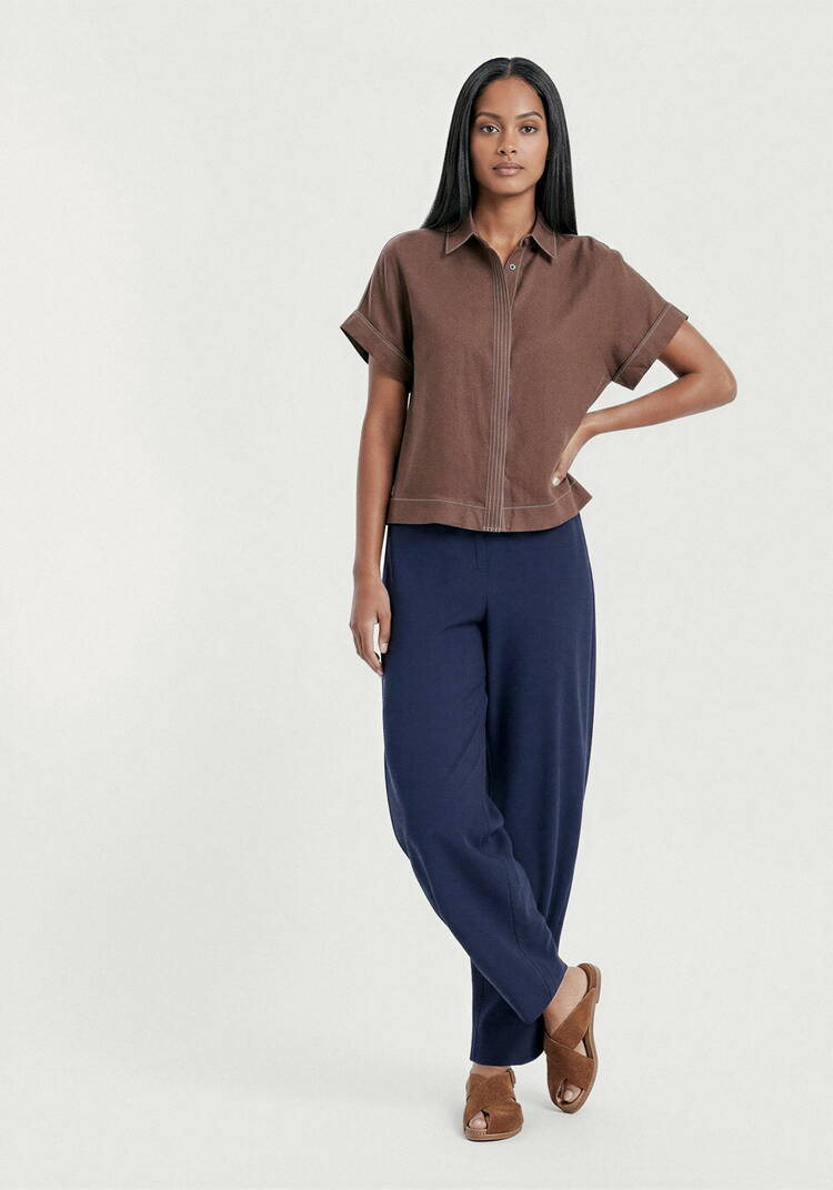 Брюки изо льна с поясом шир.  750, рис. 23