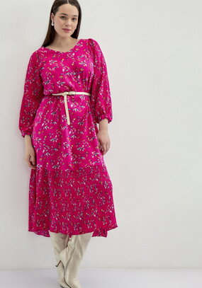 Платье с плиссировкой в цветочный принт