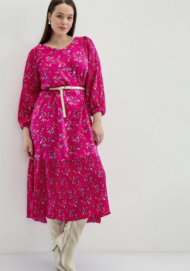 Платье с плиссировкой в цветочный принт шир.  750, рис. 21