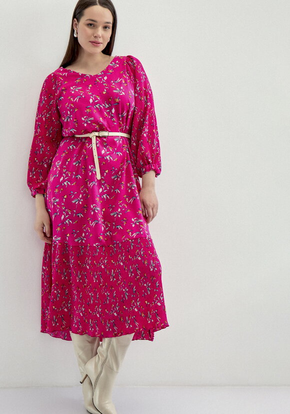 Платье с плиссировкой в цветочный принт шир.  580, рис. 21