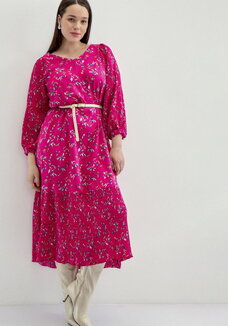 Платье с плиссировкой в цветочный принт