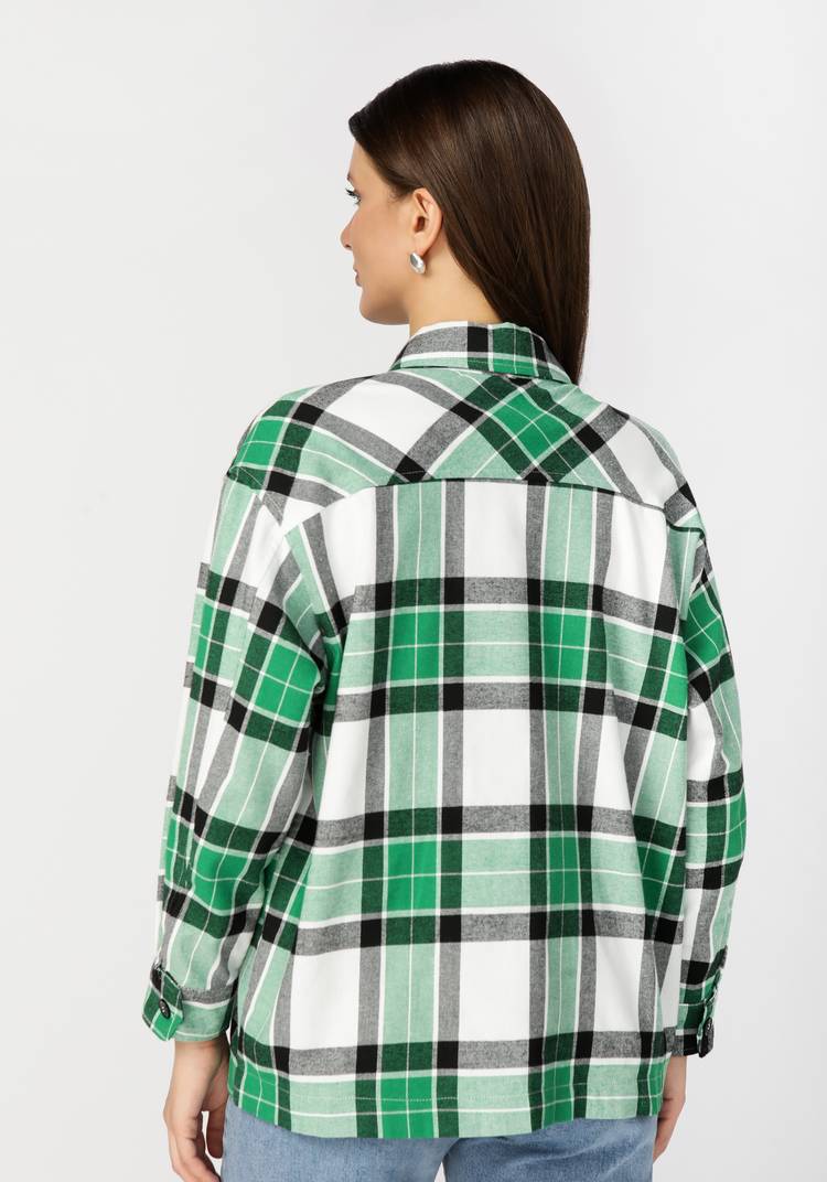 Рубашка женская в клетку  Беатриса шир.  750, рис. 6