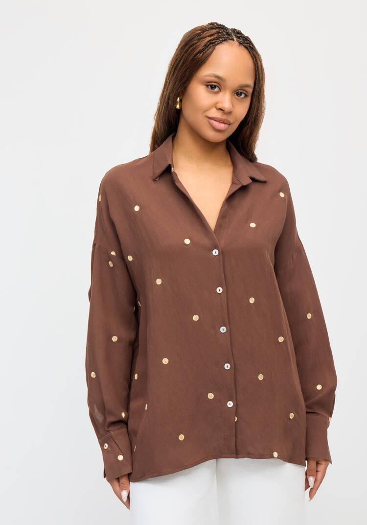 Рубашка с вышивкой Горошек шир.  750, рис. 10