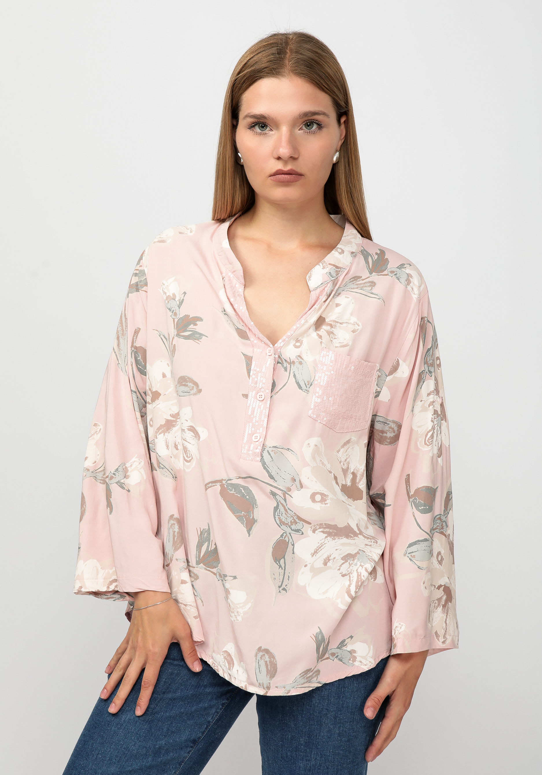 Блуза с цветочным принтом 