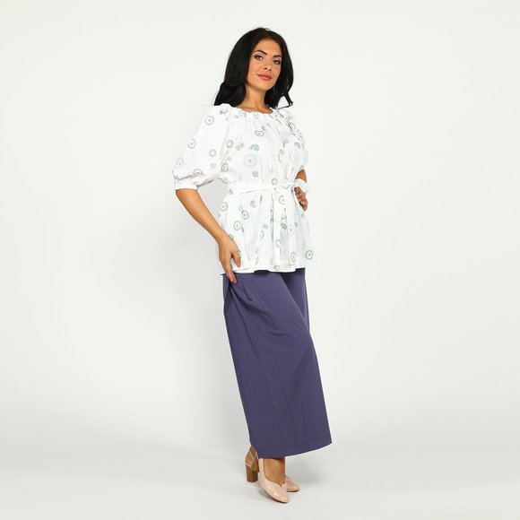 Блуза с поясом и декором Бант шир.  580, рис. 3