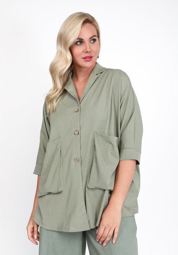 Блуза с объемными карманами шир.  580, рис. 2