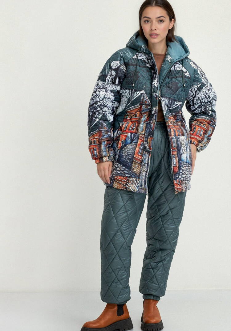 Куртка с принтом Городской пейзаж шир.  750, рис. 10