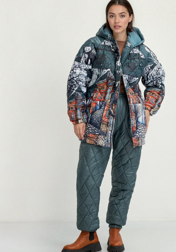 Куртка с принтом Городской пейзаж шир.  580, рис. 10