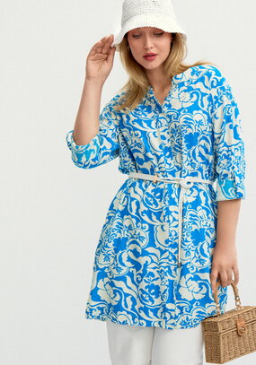 Блуза удлинённая с карманами