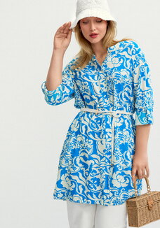 Блуза удлинённая с карманами