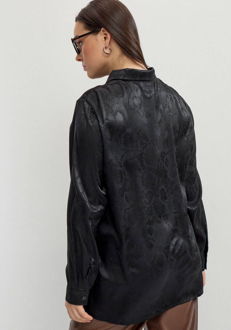 Блуза из шелка со змеиным принтом шир.  750, рис. 20