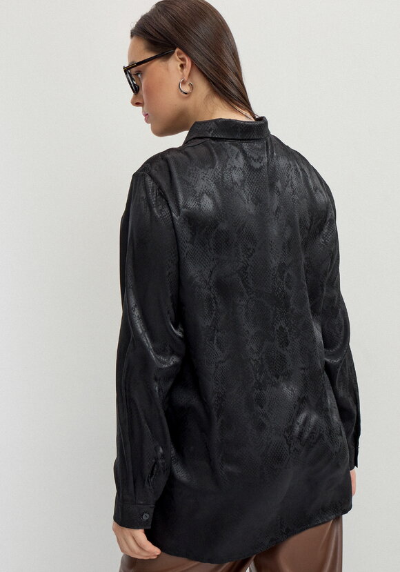 Блуза из шелка со змеиным принтом шир.  580, рис. 20