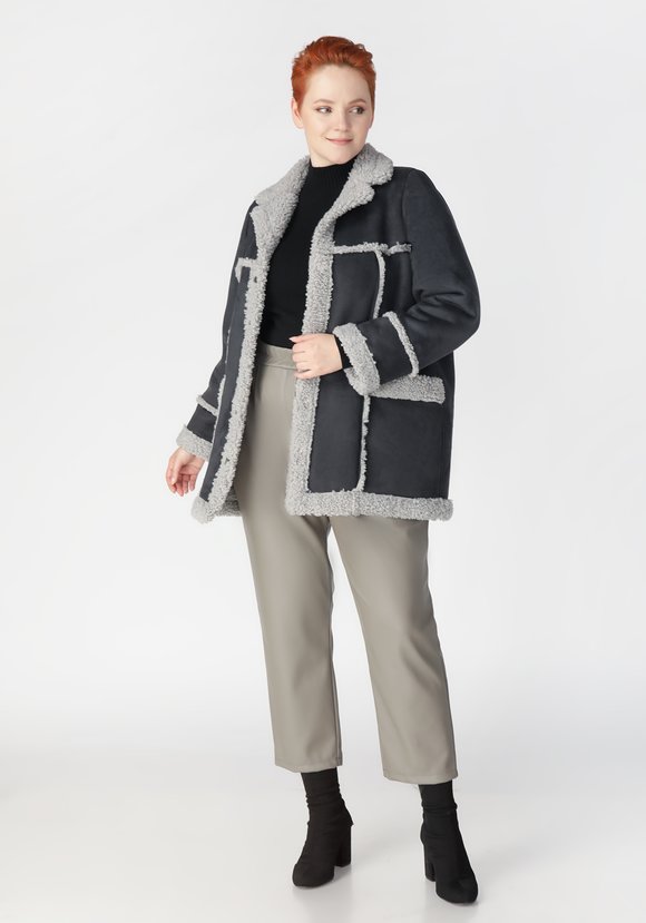 Полупальто из экомеха шир.  580, рис. 7